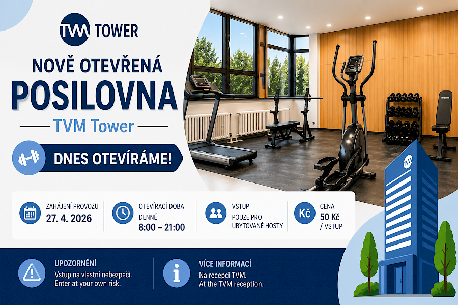 Nově otevřená posilovna v TVM Tower